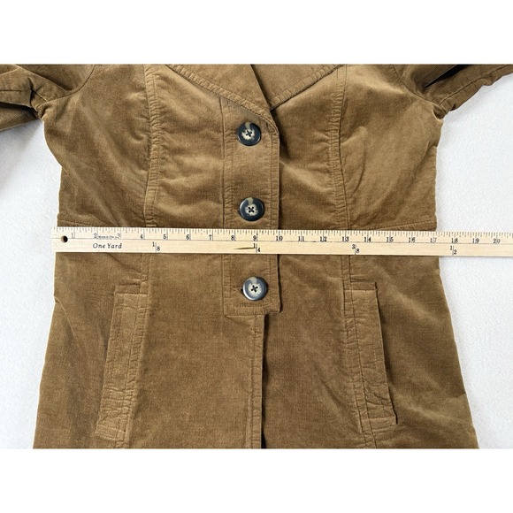 Womens Brown Corduroy Jacket Medium Fall Retro Longer Blazer Style Phoebe 90s - Picture 9 of 10